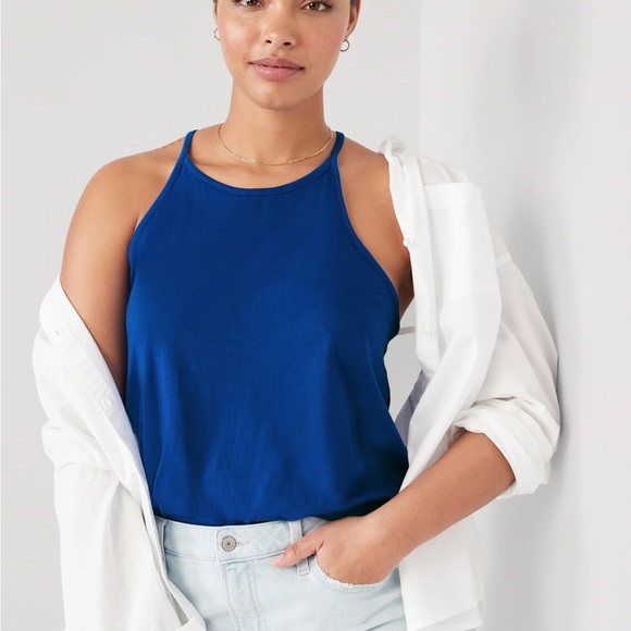 NWT OLD NAVY Relaxed Halter Tank Top Color: Tanzanite - Picture 4 of 7